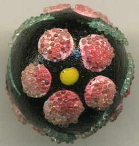 507 Coralene on Painted WOOD ball from Czech front