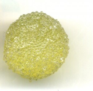 509 Coralene on Yellow Glass Ball