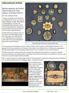 Mosaic Article by Joan Andersen-Wells, OSBS Winter 2023