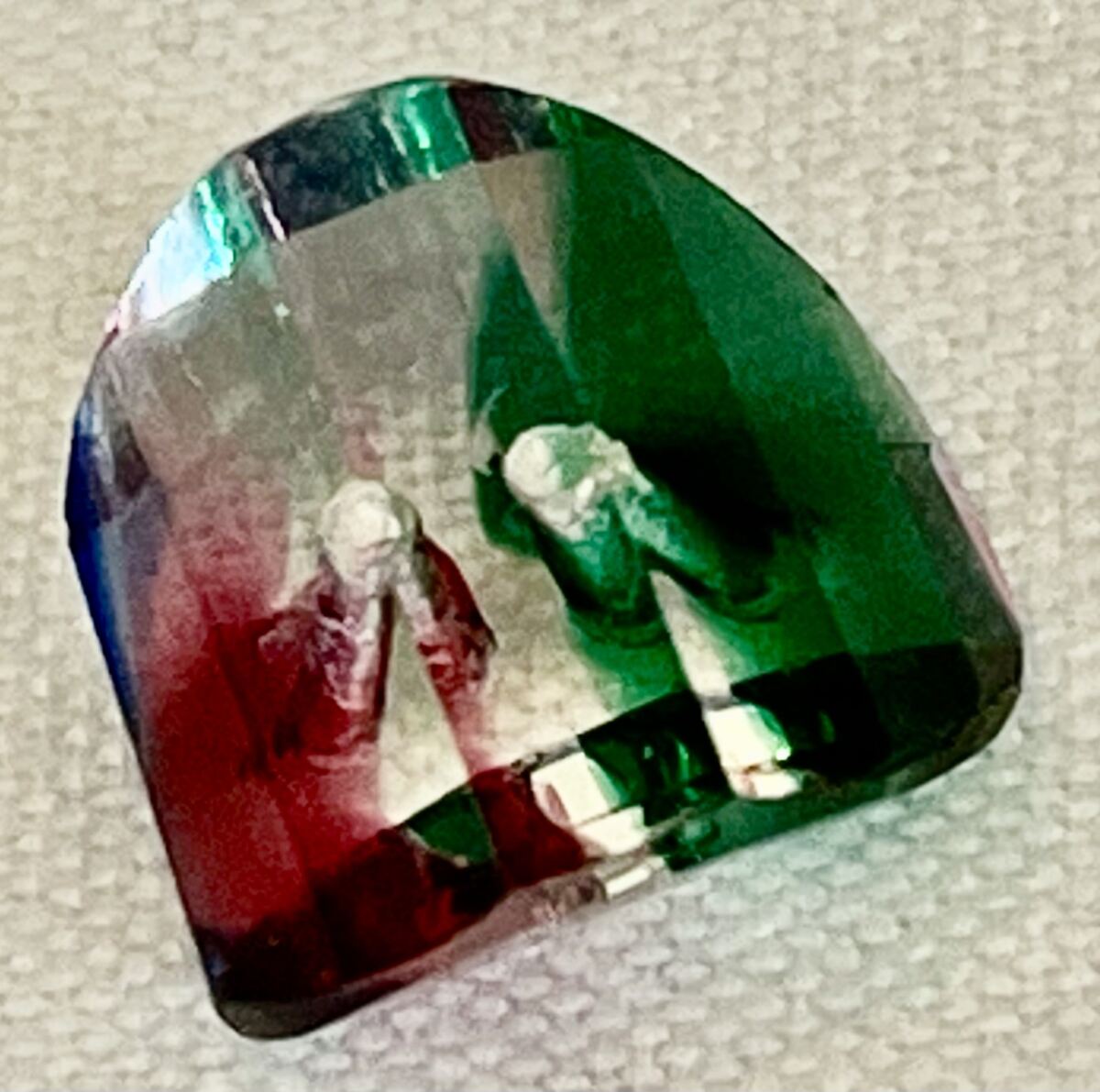 pink, green and clear